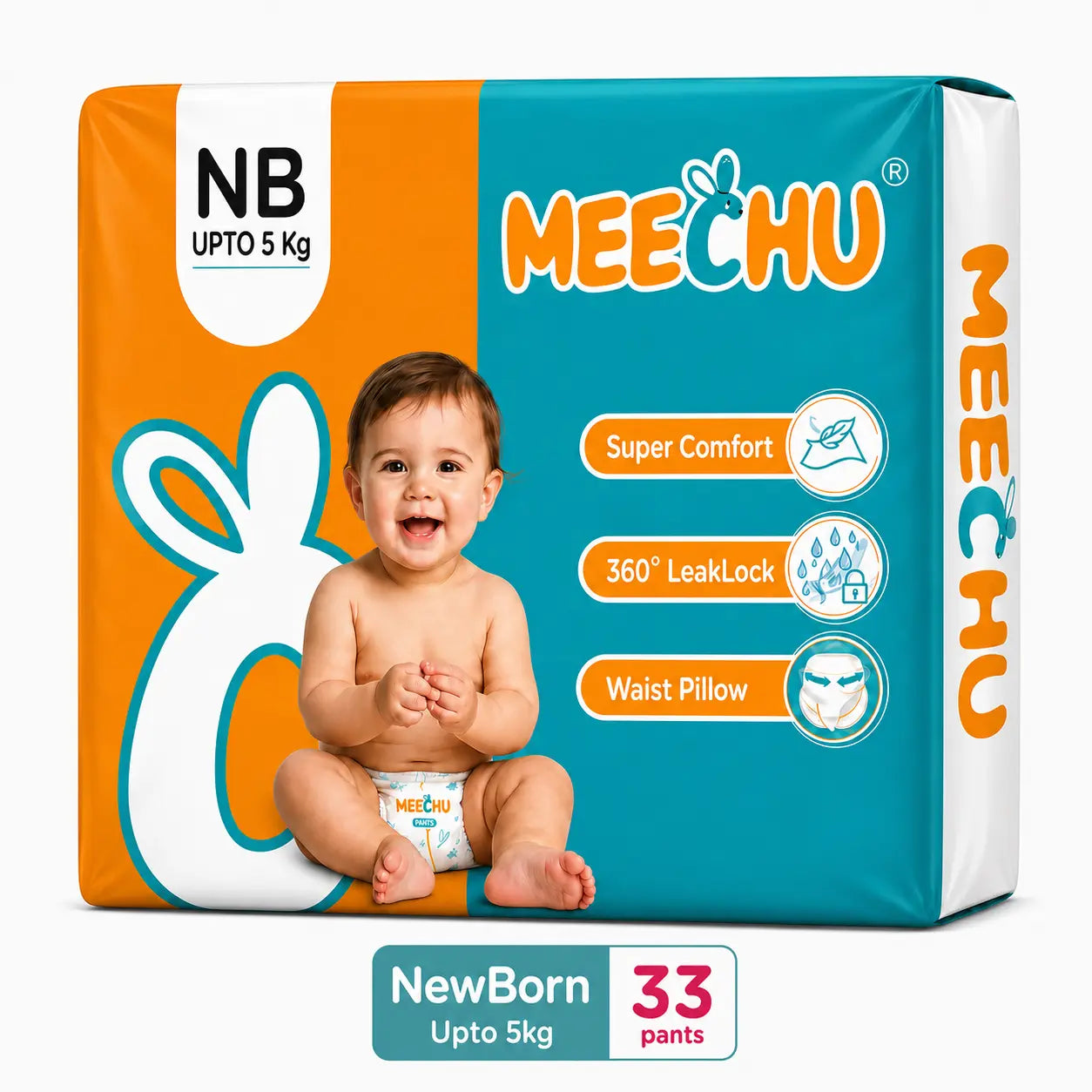 Meechu New Born Pant Style Diapers (Up to 5Kgs)